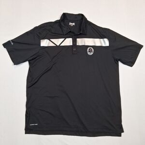 PING Bethpage Black Golf Course Polo Shirt Mens XL Black/Silver Waffle Mesh